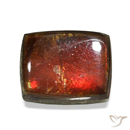 2.38캐럿 천연 멀티컬러 암몰라이트, 바게트, 9×7.1 mm, 불투명체