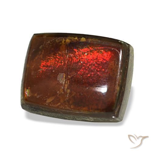 2.38캐럿 천연 멀티컬러 암몰라이트, 바게트, 9×7.1 mm, 불투명체