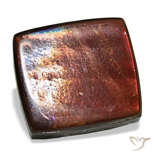 11.22캐럿 천연 멀티컬러 암몰라이트, 바게트, 15.5×14.3 mm, 불투명체