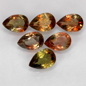 캐럿 천연 멀티컬러 안달루사이트 보석, 배 모양, 6.2×4.2 mm, VS