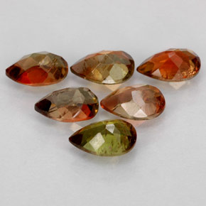 캐럿 천연 멀티컬러 안달루사이트 보석, 배 모양, 6.2×4.2 mm, VS