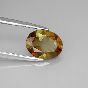 1.61캐럿 천연 멀티컬러 안달루사이트, 타원형 컷, 8.9×6.9 mm, VVS-VS