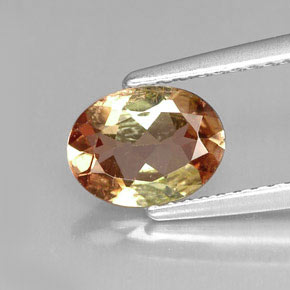 1.05캐럿 천연 멀티컬러 안달루사이트, 타원형 컷, 8.1×6.1 mm, VS-SI
