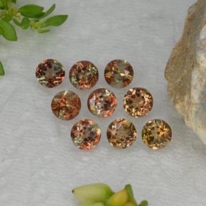 2.25캐럿 천연 멀티컬러 안달루사이트 보석, 라운드 컷, 4.05 mm, VS