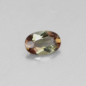 0.43캐럿 천연 멀티컬러 안달루사이트, 타원형 컷, 6.1×4.1 mm, VVS-VS