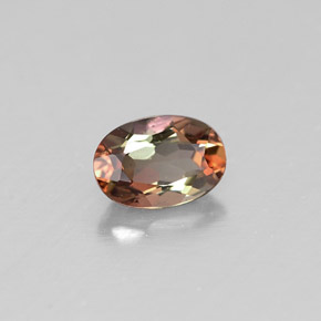 0.48캐럿 천연 멀티컬러 안달루사이트, 타원형 컷, 5.9×4.1 mm, VVS-VS