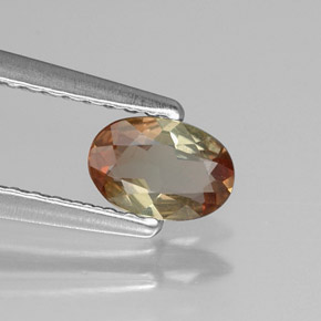 0.32캐럿 천연 다색 홍주석, 타원형 컷, VVS-VS