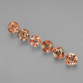 캐럿 천연 브라운 오렌지 안달루사이트 보석, 라운드 컷, 3.97 mm, VS