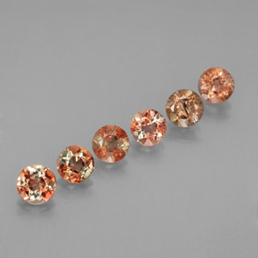 캐럿 천연 브라운 오렌지 안달루사이트 보석, 라운드 컷, 3.97 mm, VS