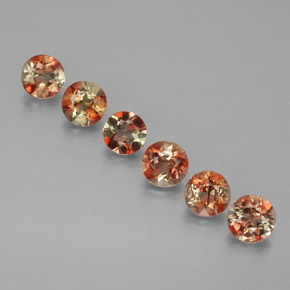 캐럿 천연 브라운 오렌지 안달루사이트 보석, 라운드 컷, 3.84 mm, VS