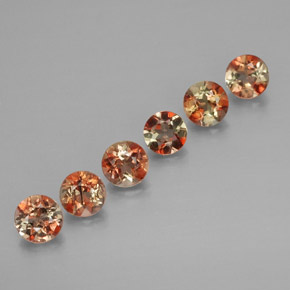 캐럿 천연 브라운 오렌지 안달루사이트 보석, 라운드 컷, 3.84 mm, VS