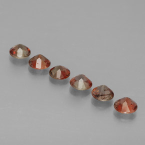 캐럿 천연 브라운 오렌지 안달루사이트 보석, 라운드 컷, 3.84 mm, VS