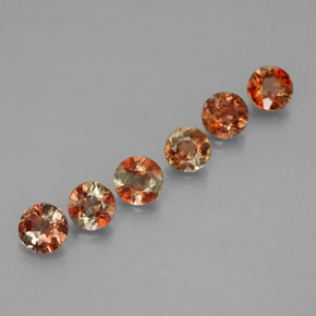 1.09캐럿 천연 멀티컬러 안달루사이트 보석, 라운드 컷, 3.66 mm, VS