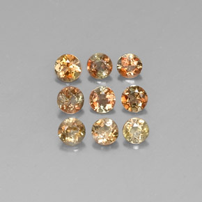 캐럿 천연 브라운 오렌지 안달루사이트 보석, 라운드 컷, 3.25 mm, VS