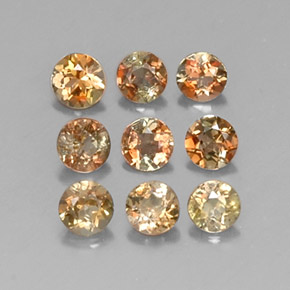 캐럿 천연 브라운 오렌지 안달루사이트 보석, 라운드 컷, 3.25 mm, VS