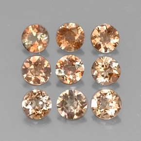 캐럿 천연 골든 브라운 안달루사이트 보석, 라운드 컷, 3.57 mm, VS