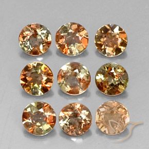1.93캐럿 천연 멀티컬러 안달루사이트 보석, 라운드 컷, 3.86 mm, VS