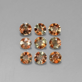 캐럿 천연 멀티컬러 안달루사이트 보석, 라운드 컷, 3.56 mm, VS