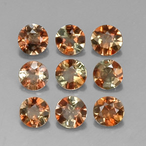 캐럿 천연 멀티컬러 안달루사이트 보석, 라운드 컷, 3.56 mm, VS