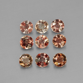 1.43캐럿 천연 다색 홍주석 보석, 라운드 컷, VS