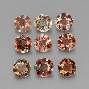 1.43캐럿 천연 다색 홍주석 보석, 라운드 컷, VS