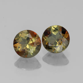 캐럿 천연 멀티컬러 안달루사이트 보석, 라운드 컷, 4.98 mm, VS
