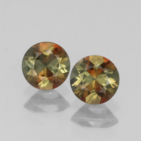 캐럿 천연 멀티컬러 안달루사이트 보석, 라운드 컷, 4.95 mm, VS