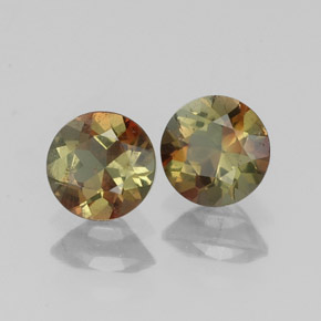캐럿 천연 멀티컬러 안달루사이트 보석, 라운드 컷, 4.95 mm, VS
