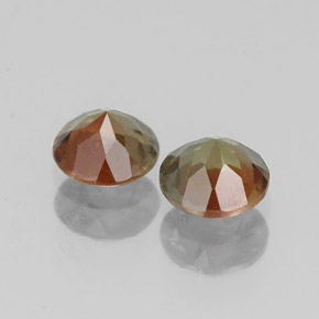캐럿 천연 멀티컬러 안달루사이트 보석, 라운드 컷, 4.95 mm, VS