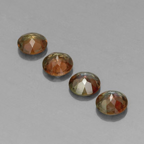 캐럿 천연 오렌지빛 브라운 홍주석 보석, 라운드 컷, VS