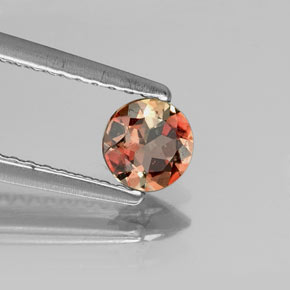 0.32캐럿 천연 다색 홍주석, 라운드 컷, VS