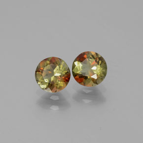 캐럿 천연 다색 홍주석 보석, 라운드 컷, VS