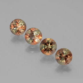 캐럿 천연 다색 홍주석 보석, 라운드 컷, VS