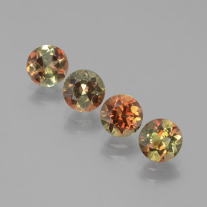 캐럿 천연 멀티컬러 안달루사이트 보석, 라운드 컷, 5.17 mm, VS
