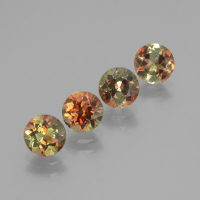 캐럿 천연 멀티컬러 안달루사이트 보석, 라운드 컷, 5.17 mm, VS