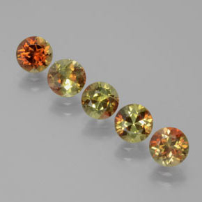 캐럿 천연 멀티컬러 안달루사이트 보석, 라운드 컷, 5.04 mm, VS