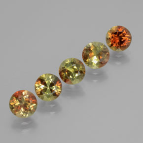 캐럿 천연 멀티컬러 안달루사이트 보석, 라운드 컷, 5.04 mm, VS
