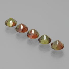캐럿 천연 멀티컬러 안달루사이트 보석, 라운드 컷, 5.04 mm, VS