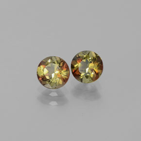 캐럿 천연 멀티컬러 안달루사이트 보석, 라운드 컷, 5.09 mm, VS