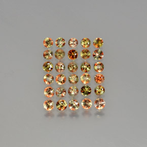 캐럿 천연 멀티컬러 안달루사이트 보석, 라운드 컷, 3.14 mm, VS