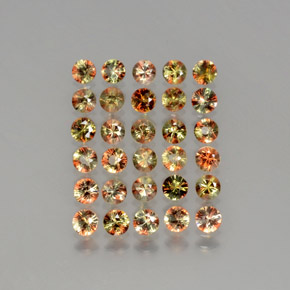 캐럿 천연 멀티컬러 안달루사이트 보석, 라운드 컷, 3.14 mm, VS
