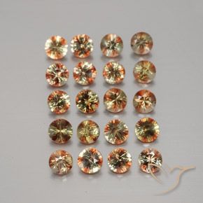 3.70ctw 자연스러운 다색 홍주석, 둥근, VS