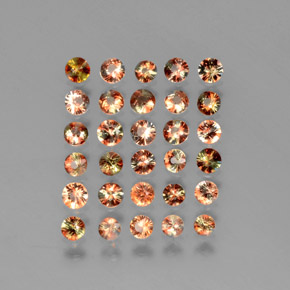 캐럿 천연 다색 홍주석 보석, 라운드 컷, VS