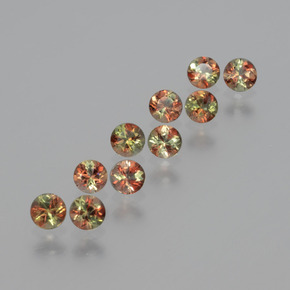 캐럿 천연 멀티컬러 안달루사이트 보석, 라운드 컷, 3.07 mm, VS