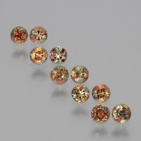 캐럿 천연 멀티컬러 안달루사이트 보석, 라운드 컷, 3.12 mm, VS