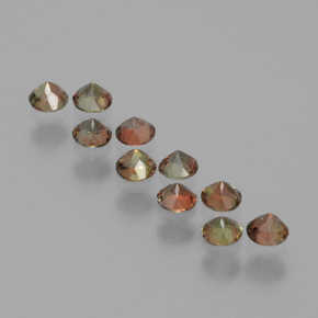 캐럿 천연 멀티컬러 안달루사이트 보석, 라운드 컷, 3.12 mm, VS