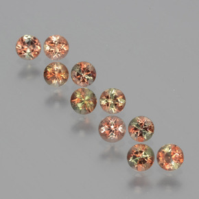 캐럿 천연 멀티컬러 안달루사이트 보석, 라운드 컷, 3.10 mm, VS