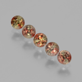 캐럿 천연 멀티컬러 안달루사이트 보석, 라운드 컷, 3.14 mm, VS