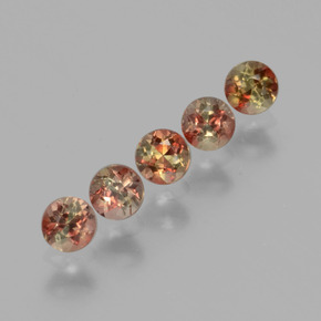 캐럿 천연 멀티컬러 안달루사이트 보석, 라운드 컷, 3.14 mm, VS