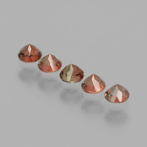 캐럿 천연 멀티컬러 안달루사이트 보석, 라운드 컷, 3.14 mm, VS